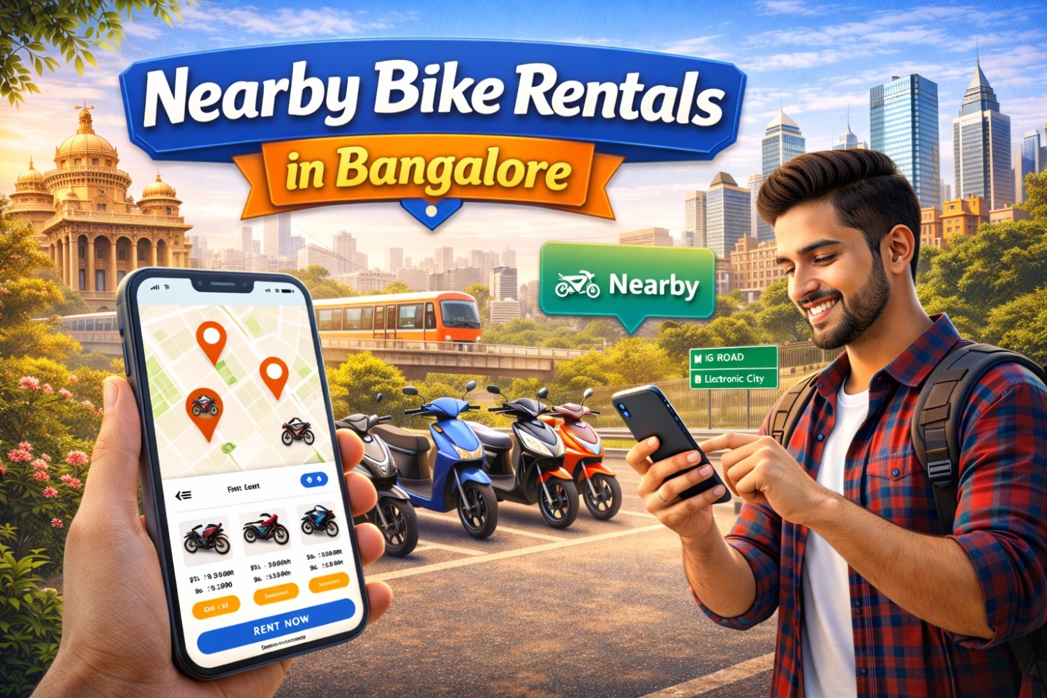 Nearby Bike Rentals in Bangalore – Find Monthly 2-Wheelers Close to You with Ontrack